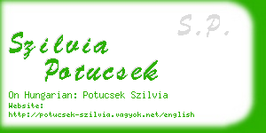 szilvia potucsek business card